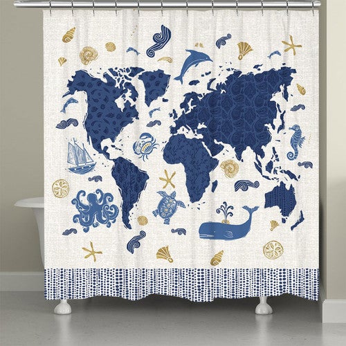 Primal Seas Shower Curtain
