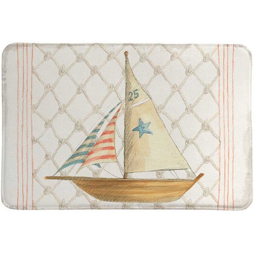 Nautical Sailboat Memory Foam Rug