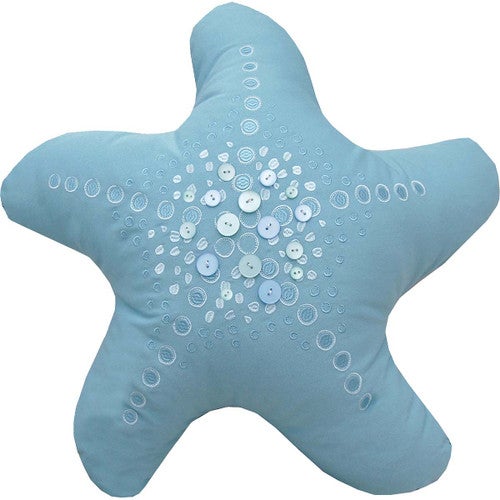 Buttoned Starfish Indoor/Outdoor Pillow - Blue