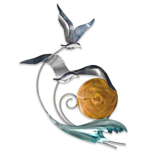 Abstract Seagull Scene Wall Art