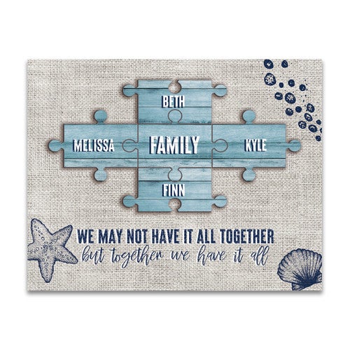 Seaside Puzzle Personalized Block Mount - 20 x 16