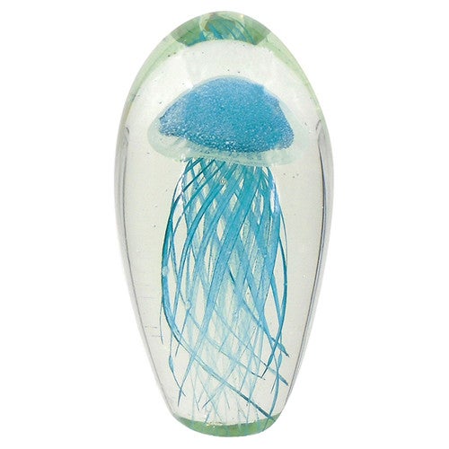 Glow in the Dark Jellyfish Art Glass - Aqua