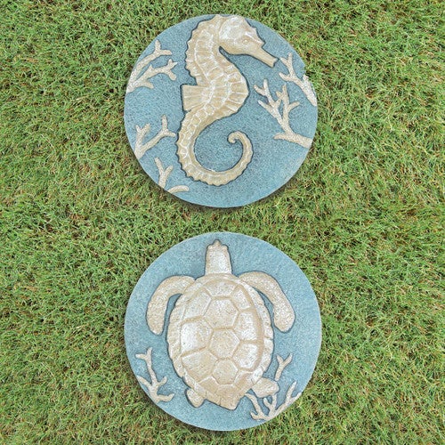 Seahorse & Turtle Stepping Stones - Set of 2