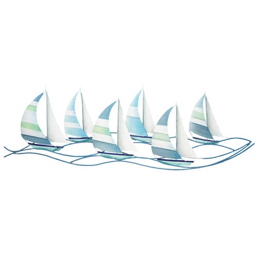 Sailboats at Sea Metal Wall Art