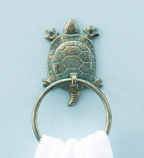Sea Turtle Cast Iron Hand Towel Holder - OUT OF STOCK