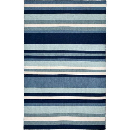 Carlsbad Aqua Stripe Indoor/Outdoor Rug Collection