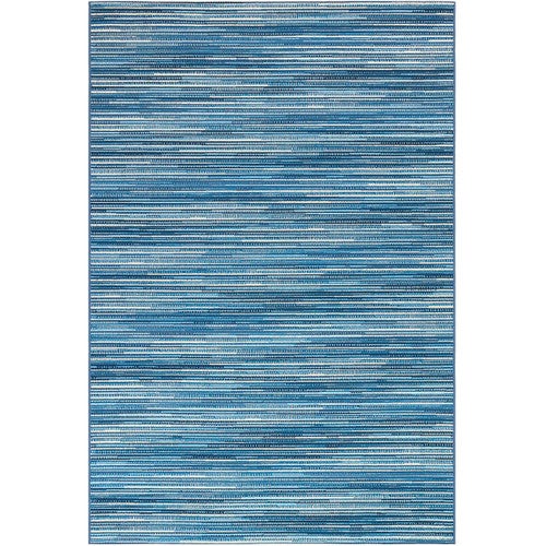 Pacific Stripes Blue Indoor/Outdoor Rug - 8 x 10