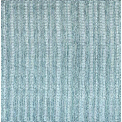 Ocean Surf Aqua Indoor/Outdoor Rug - 8 Ft. Square