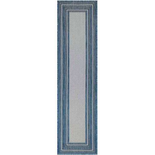 Baker Beach Multi Border Indoor/Outdoor Rug - 2 x 8