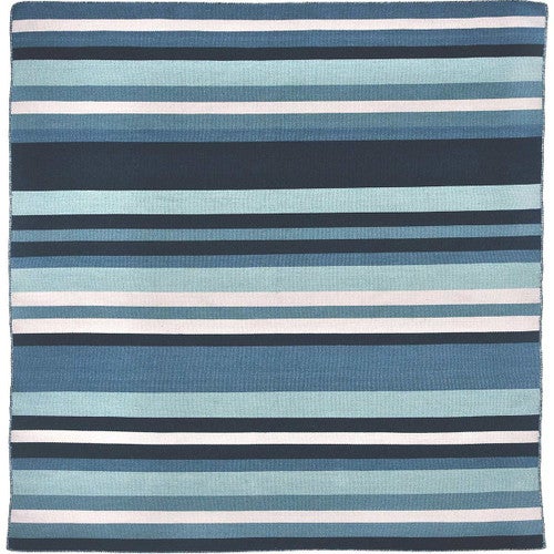 Carlsbad Aqua Stripes Indoor/Outdoor Rug - 8 Ft. Square
