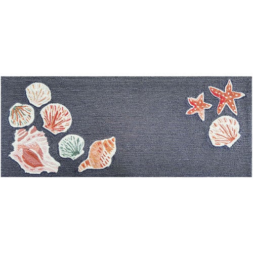 Beach Shells Denim Indoor/Outdoor Rug - 2 x 5
