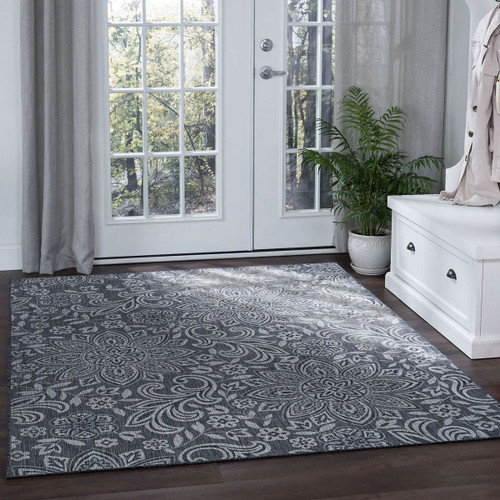 Altea Cove Charcoal Indoor/Outdoor Rug - 8 x 10