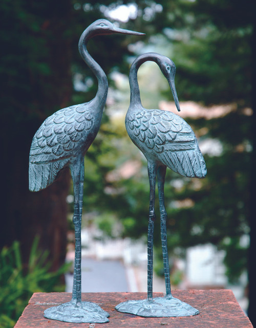 Amorous Crane Sculptures - Set of 2