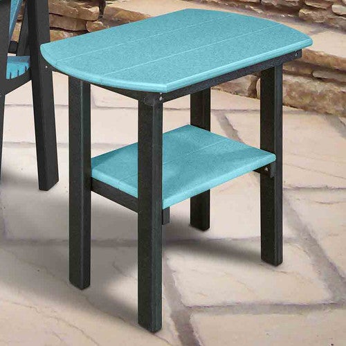 Bayside Oval End Table - Aruba Blue & Black