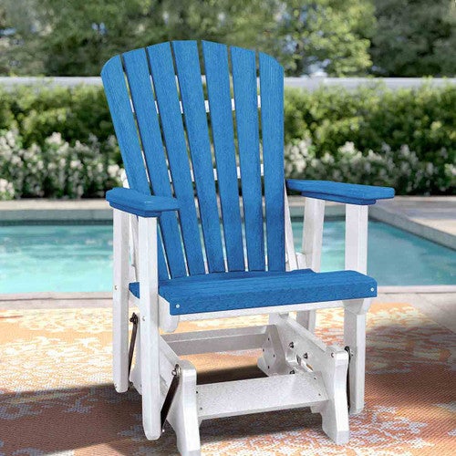 Bayside Adirondack Glider - Blue & White