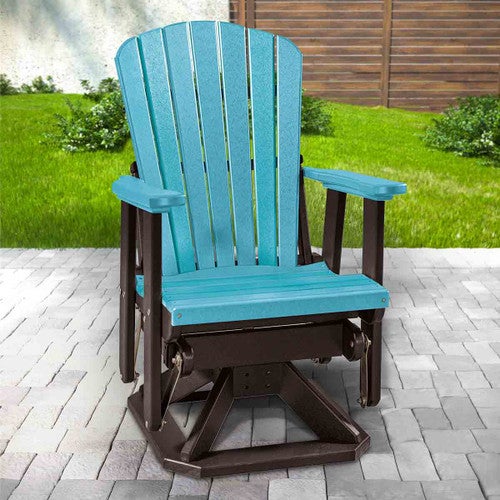 Bayside Adirondack Swivel Glider - Aruba Blue & Black