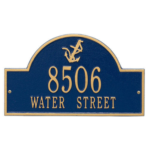 Anchor Arch Address Plaque - Blue & Gold
