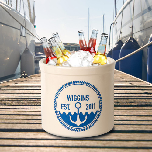 Anchor Personalized Established Crock - Dark Blue