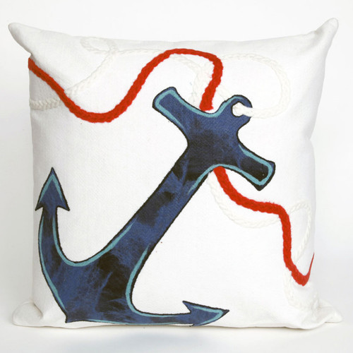 Anchor White Pillow - 20 x 20