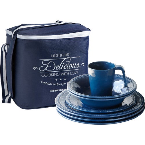 Blue Seas 24 Pc. Tableware Set with Basket - OUT OF STOCK UNTIL 08/25/2025