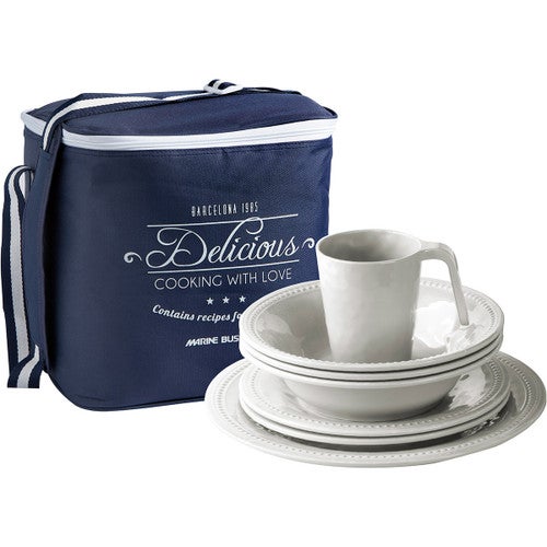 Pearl Seas 24 Pc. Tableware Set with Basket