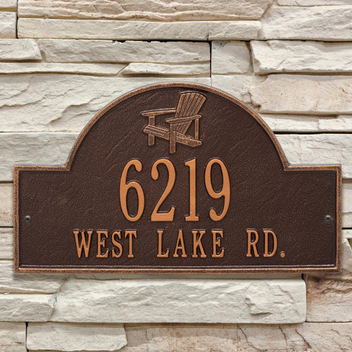 Antique Copper Personalized Adirondack Arch Plaque