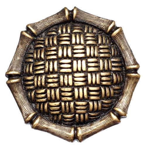 Woven Strands and Bamboo Knob - Set of 2