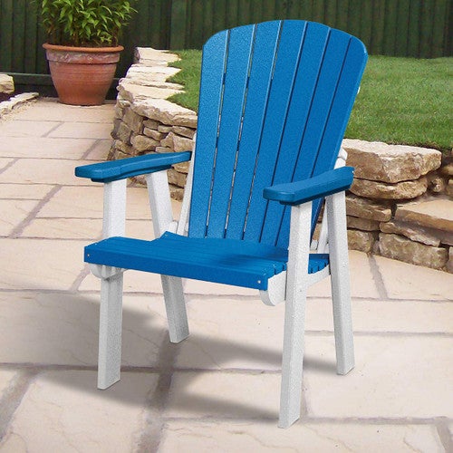 Beckett Fan Back Chair - Blue & White