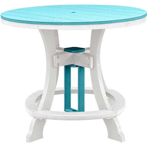 Beckett Counter Height Round Table - Turquoise & White