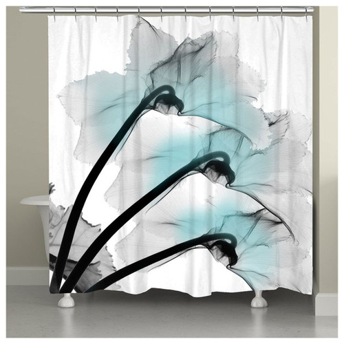 Aqua Oceanic Orchid Shower Curtain
