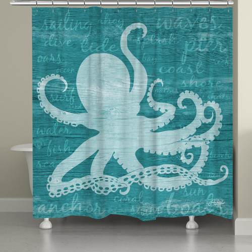 Aqua Octopus Shower Curtain