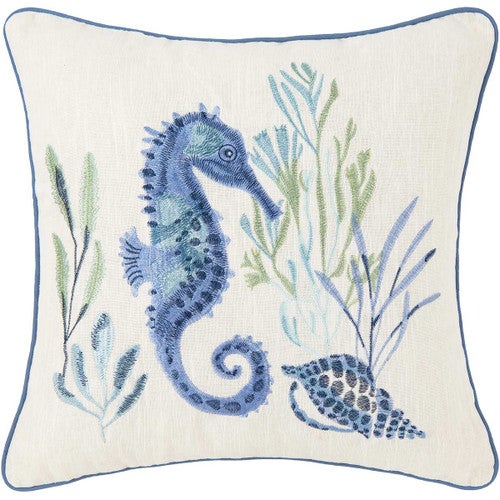 Sea Garden Seahorse Pillow