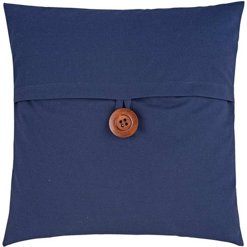 Navy Button Pillow