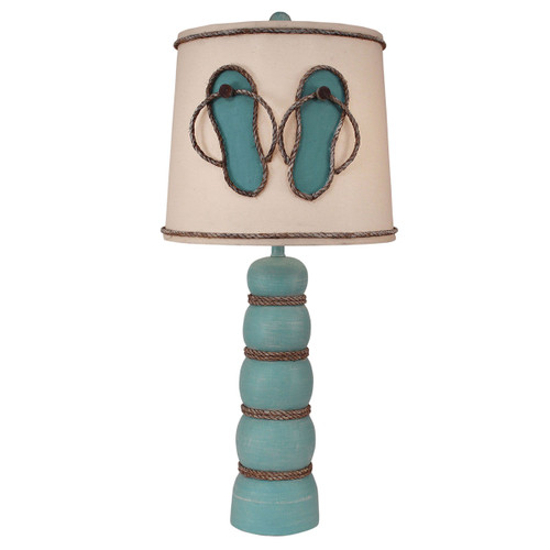 Aqua Rope Table Lamp with Flip Flop Shade