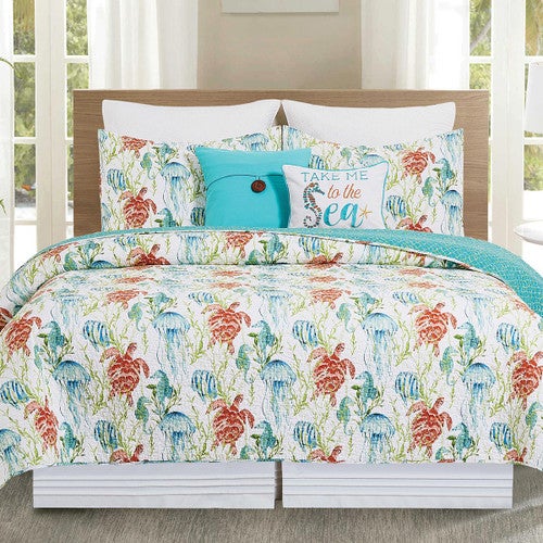 Sea Life Quilt Bed Set - King