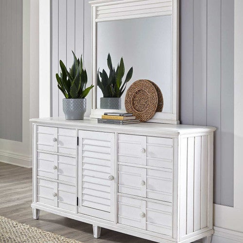 Coast Louvered Door Dresser with Mirror