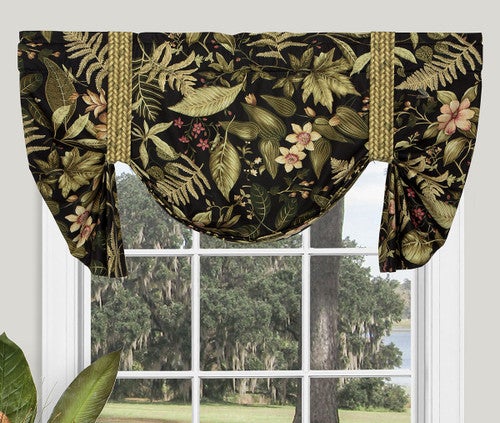 Tropical Noir Tie Up Valance