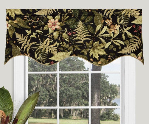 Tropical Noir Scalloped Filler Valance
