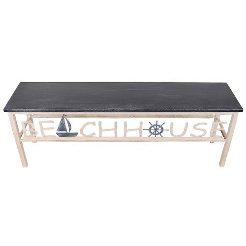 Nautical Beach House Bench