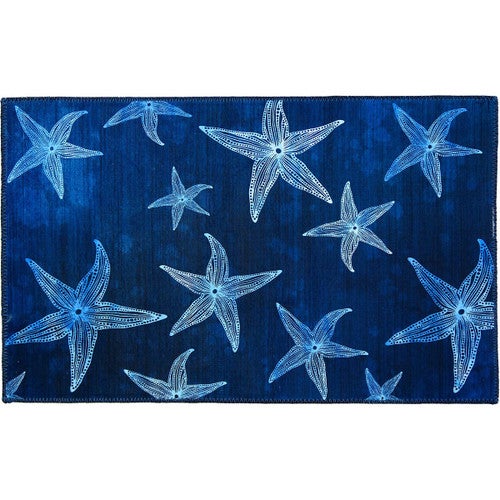 Indigo Starfish Rug - 2 x 3