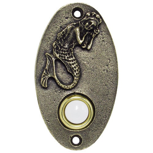 Sleepy Mermaid Oval Doorbell