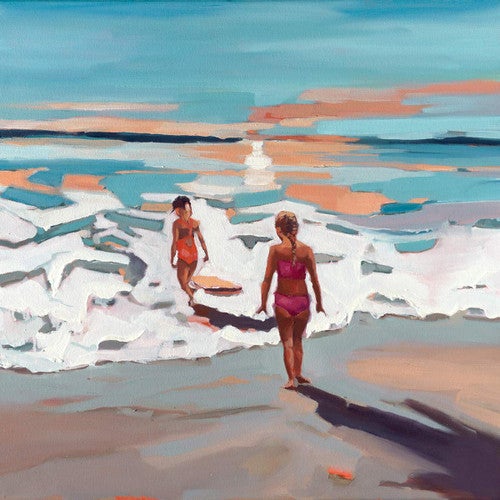 Sunset Girls Canvas Wall Art