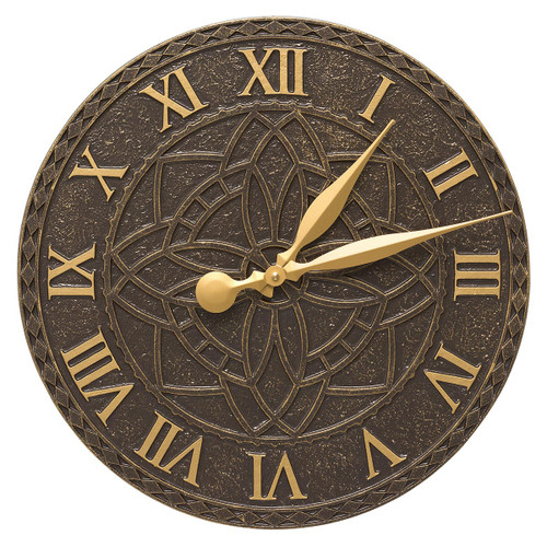 Artisan Flower Indoor/Outdoor Wall Clock - French Bronze
