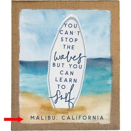 Cant Stop the Waves Personalized Wall Art