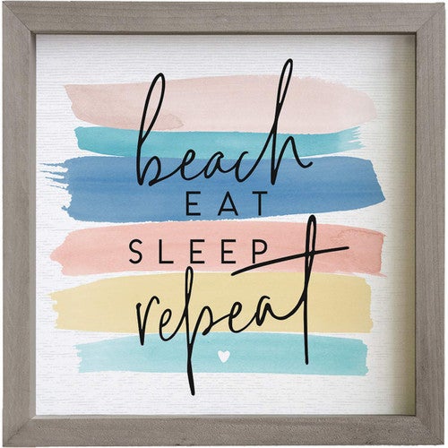 Beach Eat Sleep Personalized Wall Art