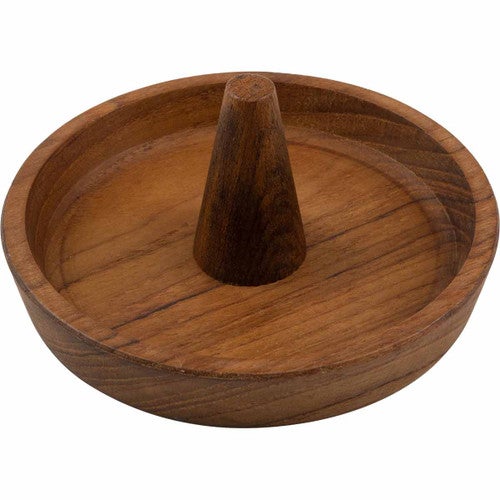 Round Teak Jewelry Dish