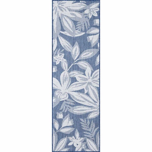Fiji Flowers Blue Rug - 2 x 7