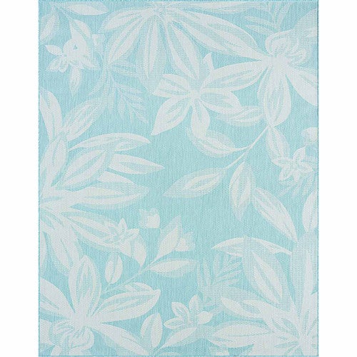 Fiji Flowers Aqua Rug - 8 x 10