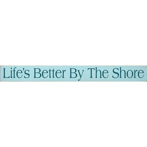 Aqua By the Shore Wood Sign