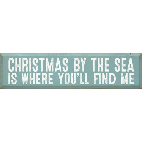 Seaside Christmas Wood Sign